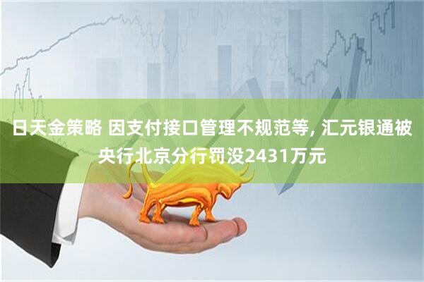 日天金策略 因支付接口管理不规范等, 汇元银通被央行北京分行罚没2431万元